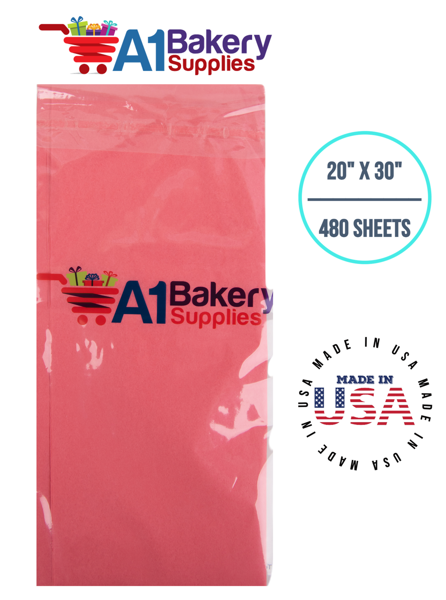 Coral Rose Color Gift Wrap Tissue Paper 20 Inch x 30 Inch  - 480 Sheets Pack