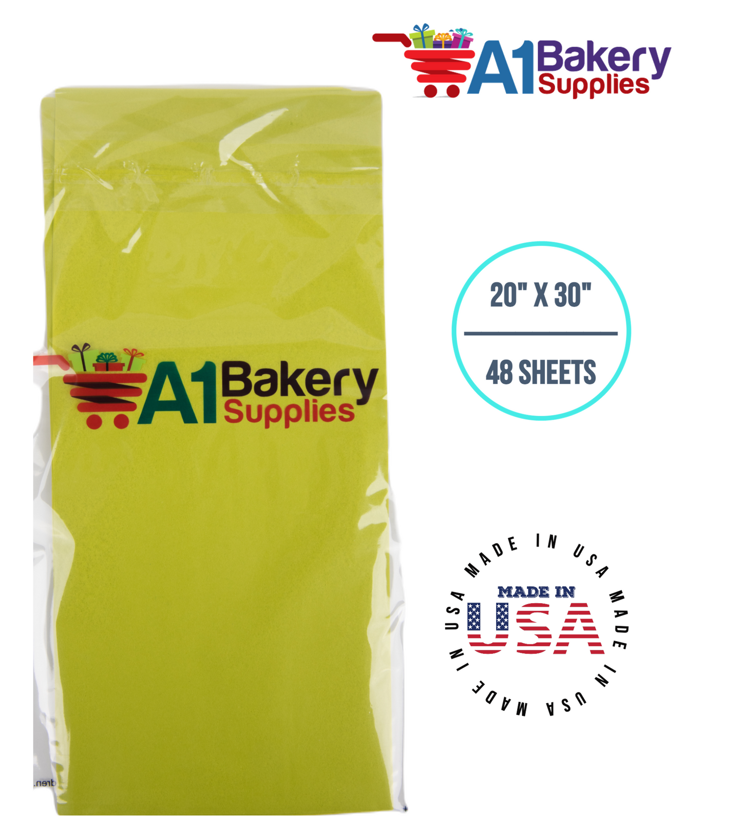 Citrus green Color Tissue Paper 20 Inch x 30 Inch - 48 Sheets