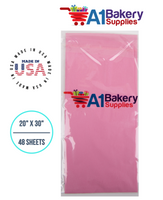 Pink Tissue Paper Squares, Bulk 48 Sheets, Premium Gift Wrap and Art Supplies for Birthdays, Holidays, or Presents by A1BakerySupplies, Medium 20 Inch x 30 Inch