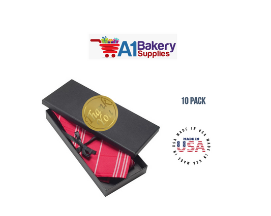 Black Men's Tie Gift Boxes Socks Gift Boxes 10 pack with Gold Thank you sticker