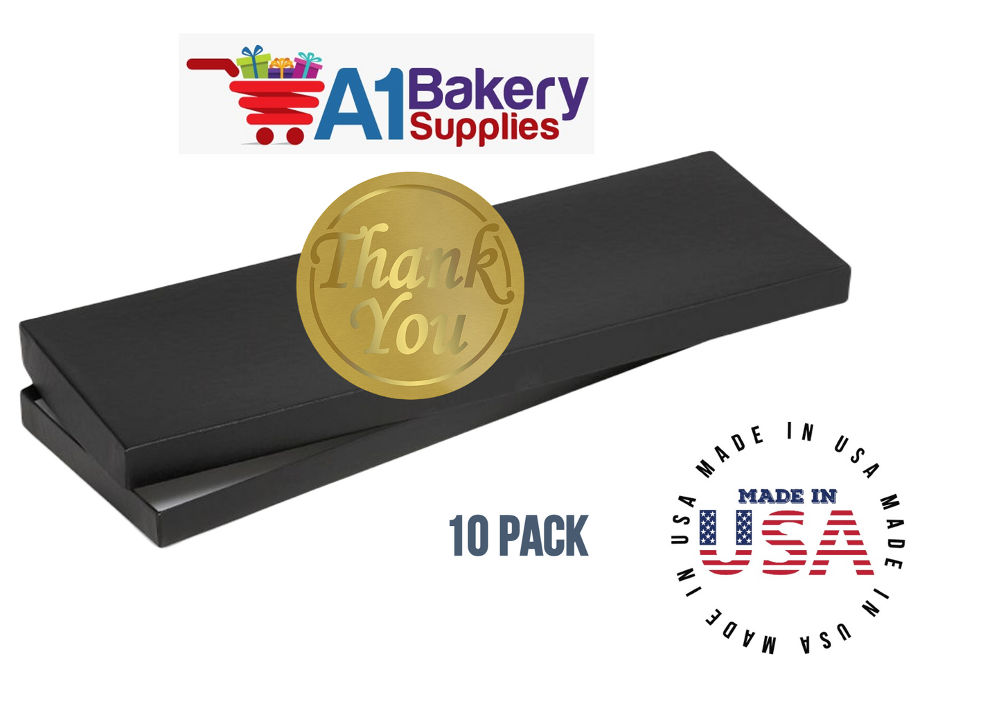 Black Men's Tie Gift Boxes Socks Gift Boxes 10 pack with Gold Thank you sticker