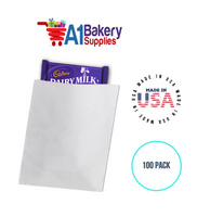 White Flat Merchandise Bags, Small, 100 Pack - 5"x7-1/2"