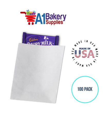 White Flat Merchandise Bags, Small, 100 Pack - 8.5"x11"