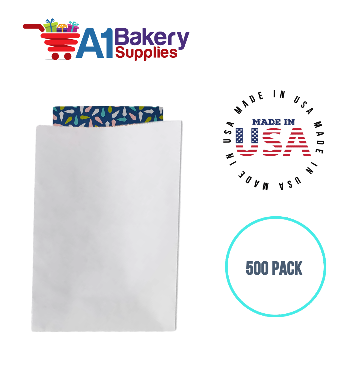 White Flat Merchandise Bags, Medium, 500 Pack - 5"x7-1/2"