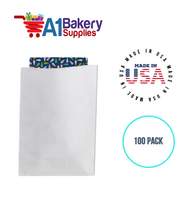 White Flat Merchandise Bags, Small, 100 Pack - 5"x7-1/2"