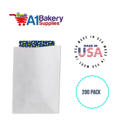 White Flat Merchandise Bags, Medium, 200 Pack - 12"x15"