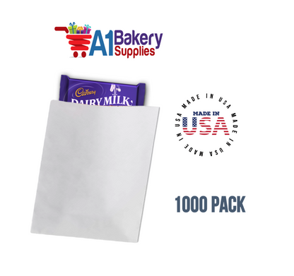White Flat Merchandise Bags, Medium, 1000 Pack - 6-1/4"x9-1/4"